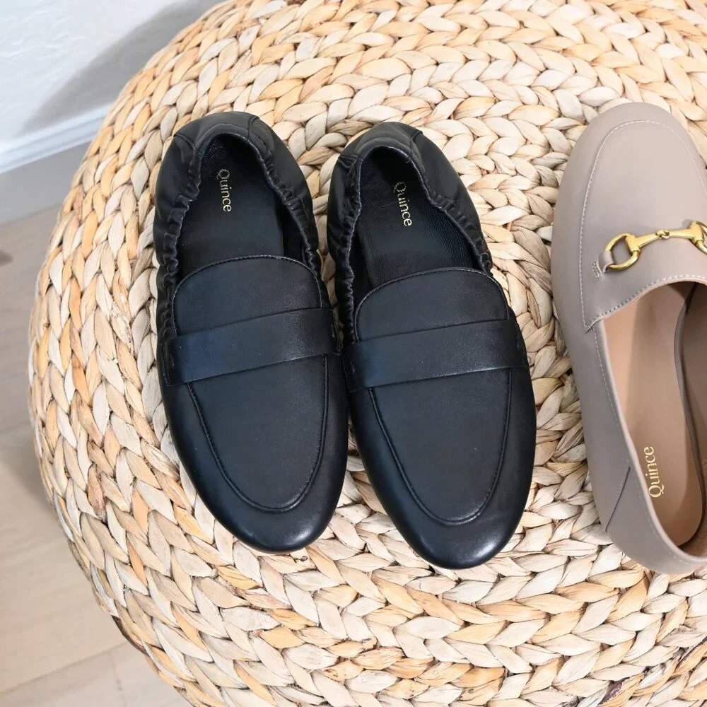 Quince Size 9 Tan and Black Loafers NWOT - Picture 2 of 6